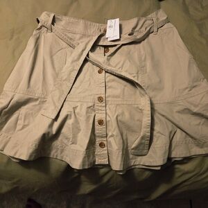 Banana Republic Beige A-Line Skirt with Wooden Buttons